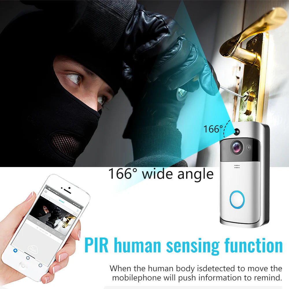 Smart WiFi Video Doorbell IP65 Waterproof