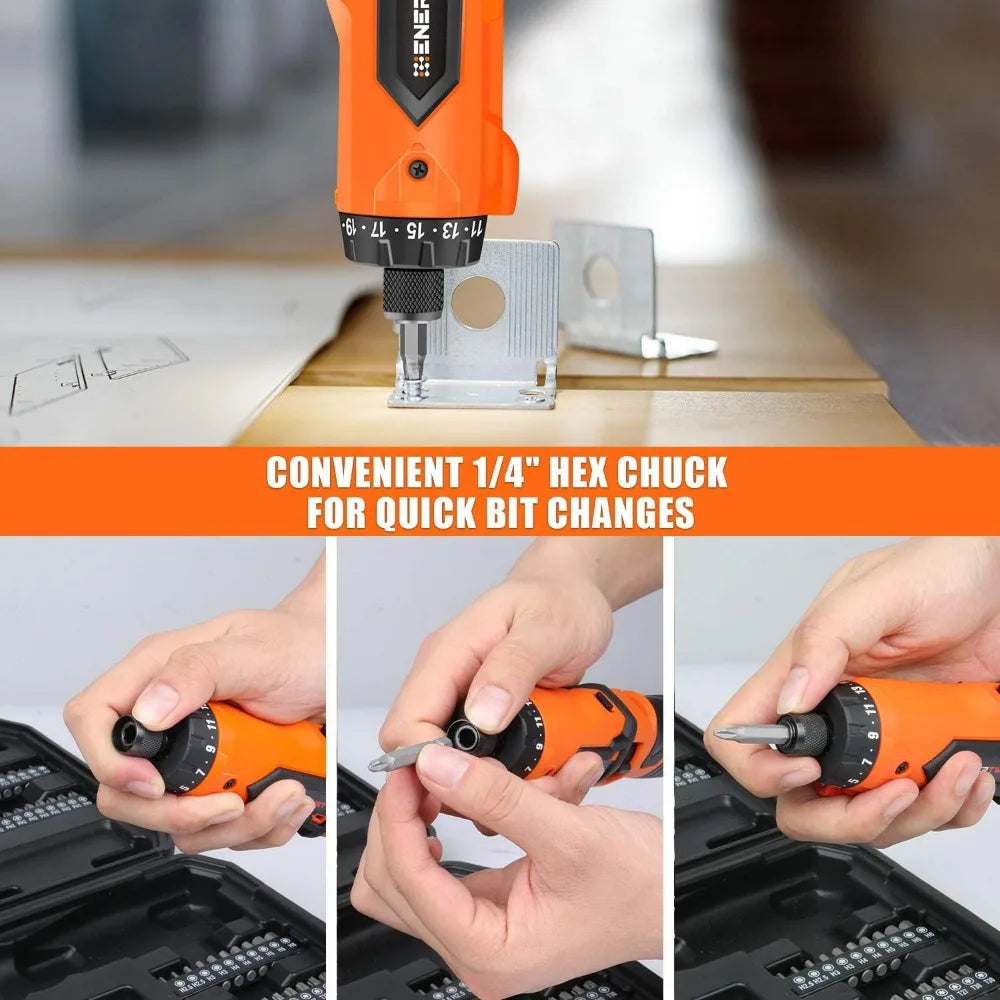 ENERTWIST Cordless Screwdriver,8V Max 10Nm Electric Screwdriver Rechargeable