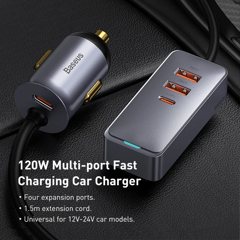 120W PD Car Charger Quick Charger