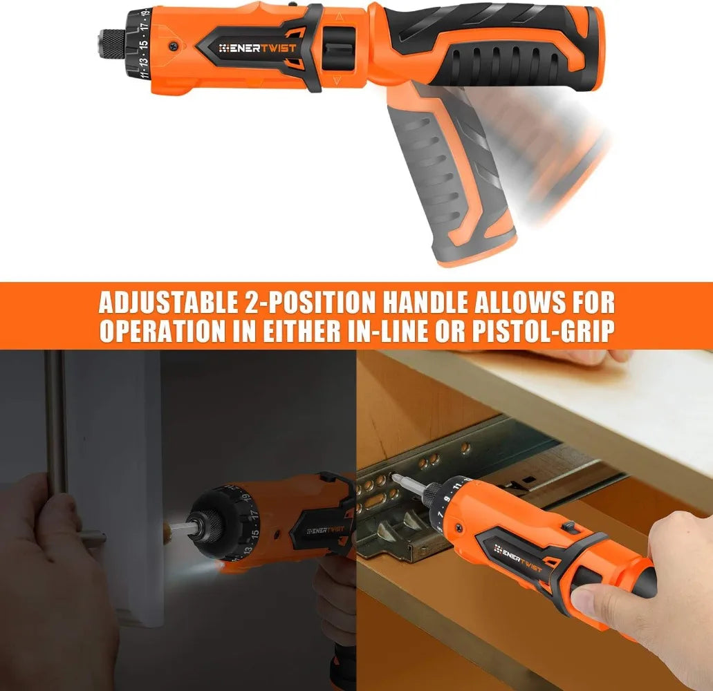 ENERTWIST Cordless Screwdriver,8V Max 10Nm Electric Screwdriver Rechargeable