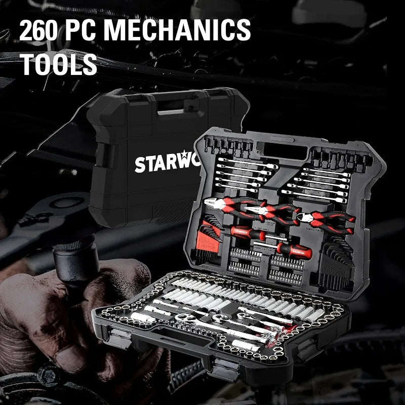 STARWORK TRUE MECHANIC™ 303-Piece Mechanics Tool Set, Professional, SAE/Metric - Home Repair Supply Store 