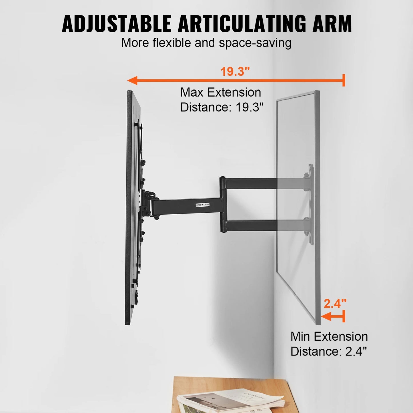 VEVOR Full Motion TV Mount Fit for Most 26-55 inch TVs Swivel