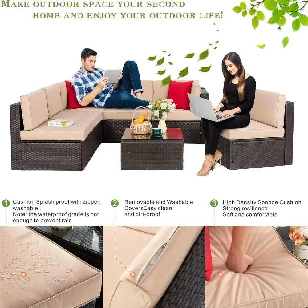 Outdoor Patio Furniture Sets Outdoor Sectional Rattan Sofa