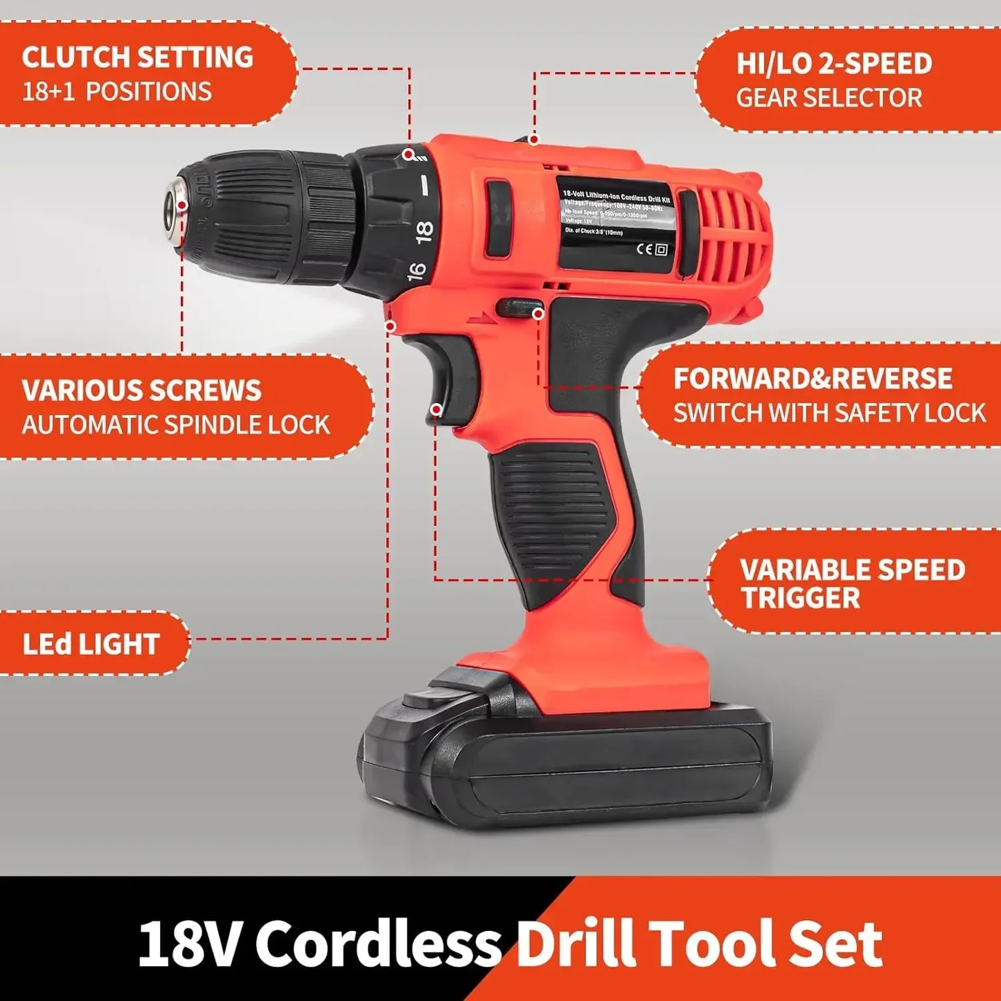 Tool Kits Clutch Cordless Drill Set