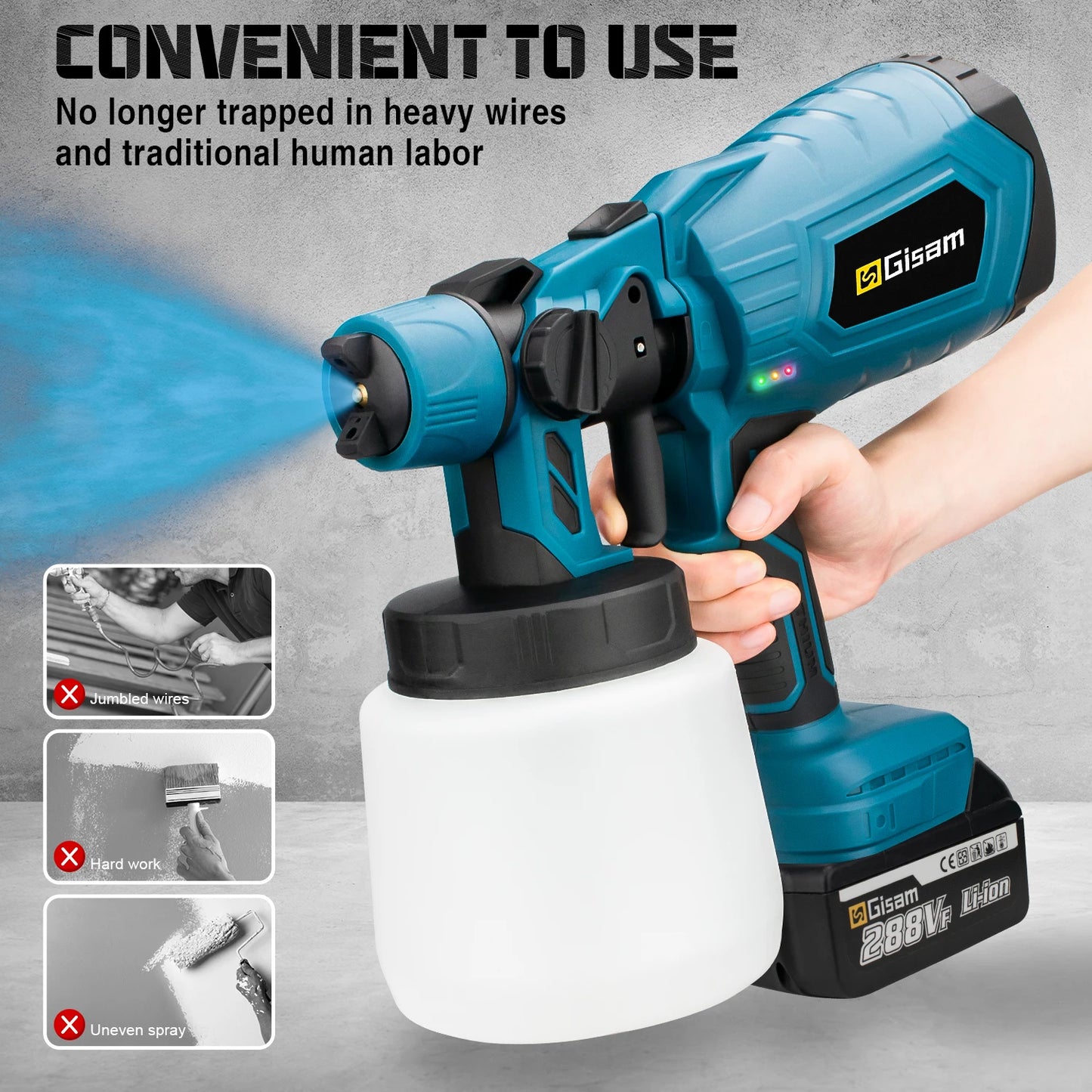 1000ML Cordless Spray Gun Makita 18V Battery