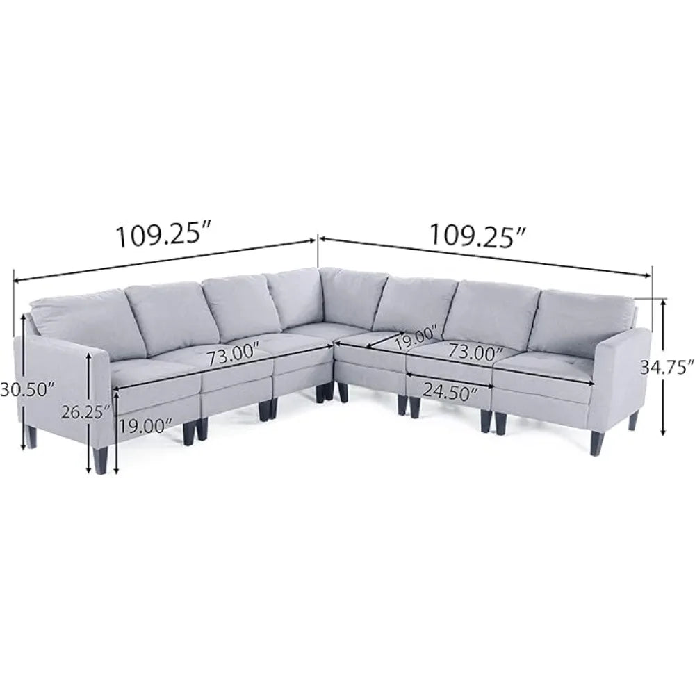 Modular Sectional Sofa with Reversible Chaise