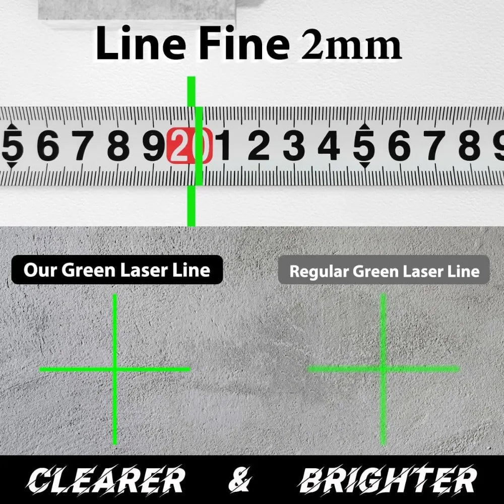 16 Lines Green Laser Level Pro, 4x360° 4D Green Cross Line