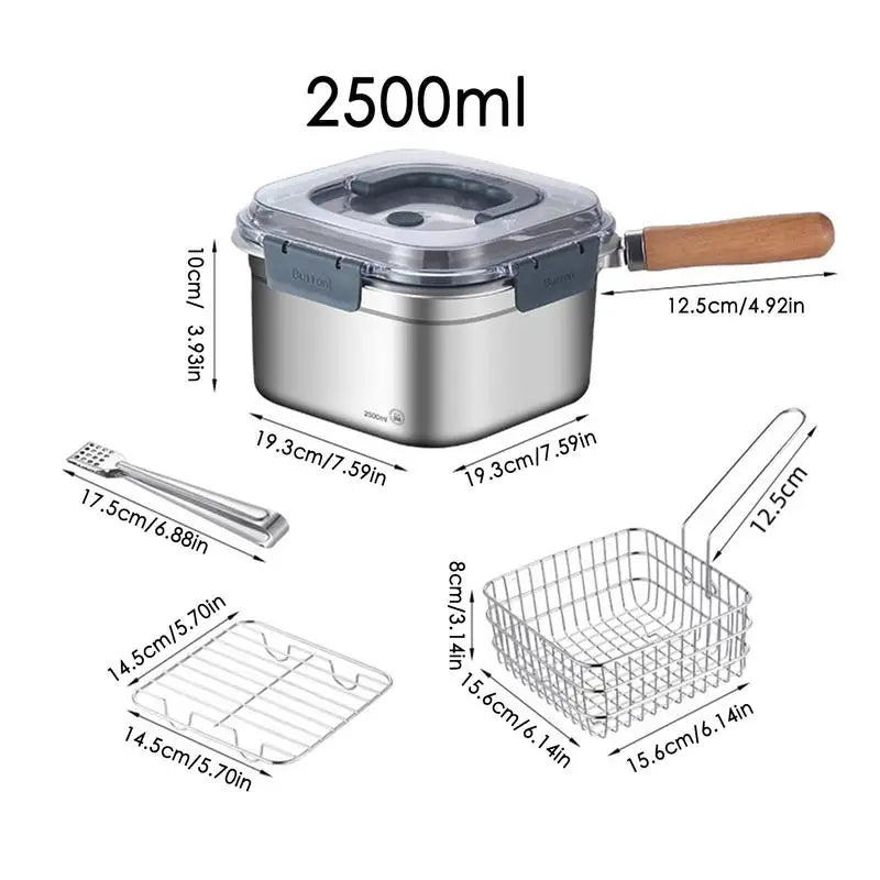 Camping Cookware Set 2500ml Square Camping Cooking Pot