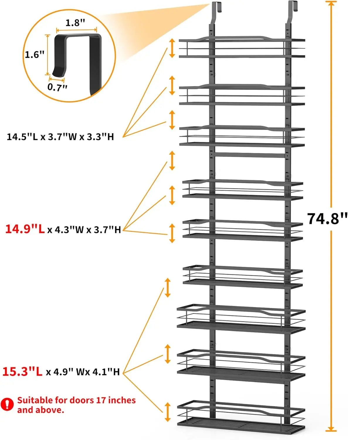 9-Tier Over The Door Pantry Organizer