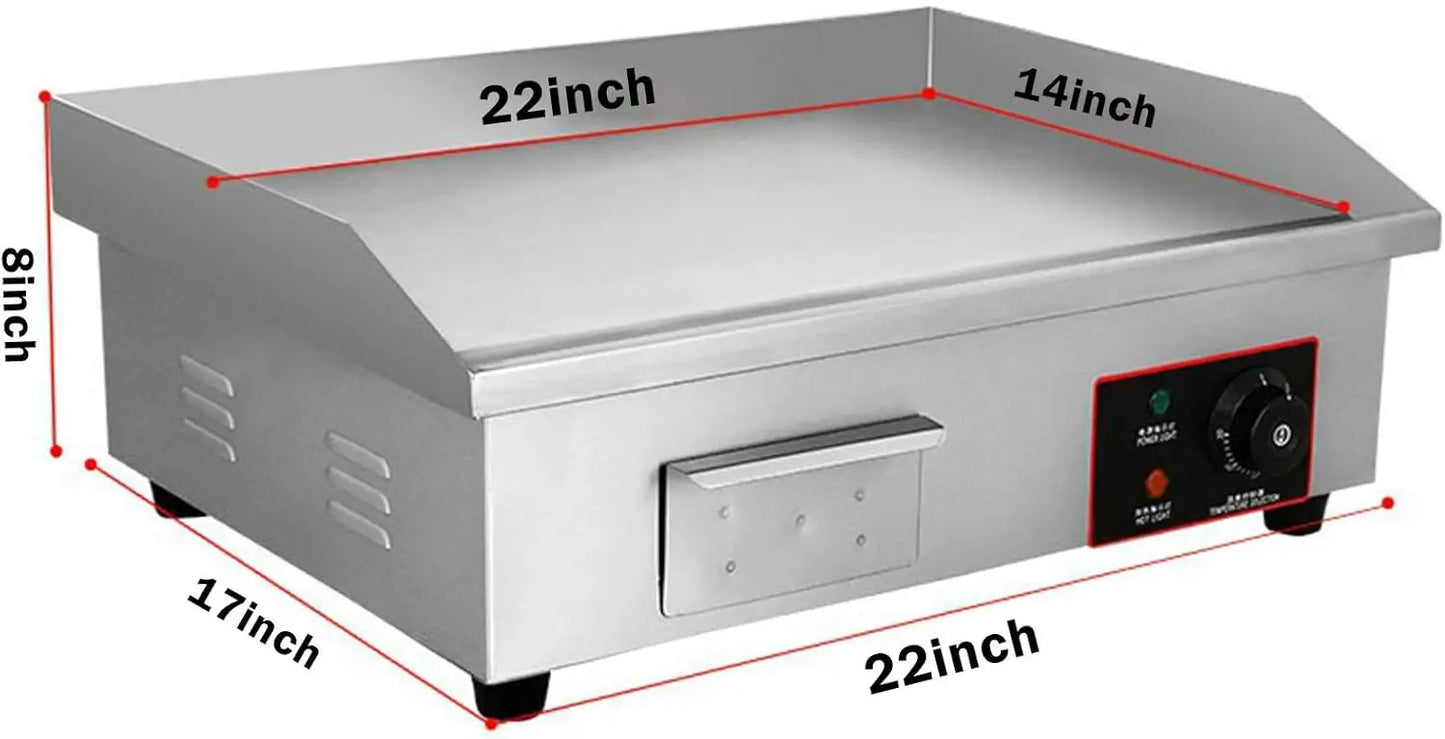 3000W 22" Commercial Electric Griddle Flat Top Grill Thermostatic Control,Stainless Ste