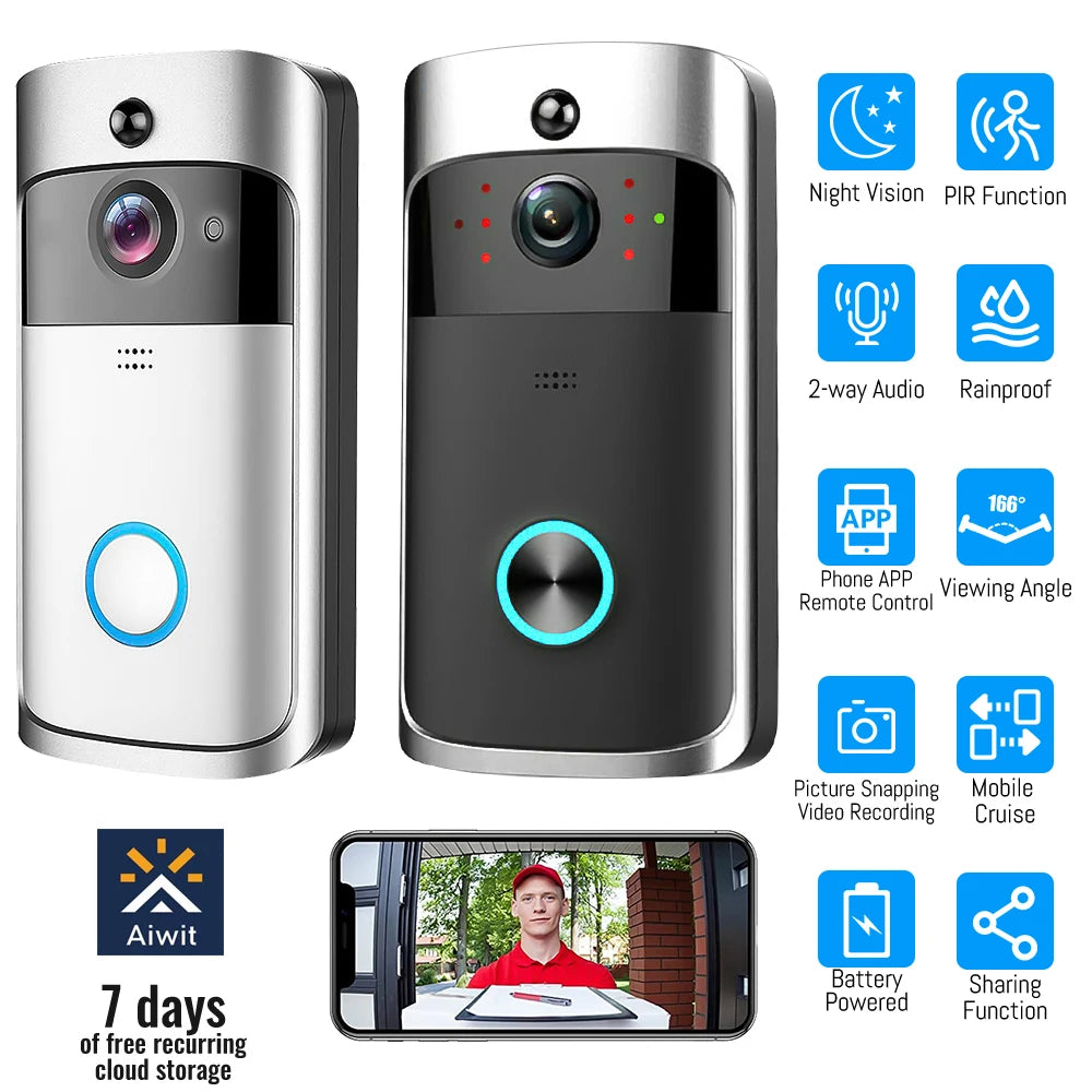 Smart WiFi Video Doorbell IP65 Waterproof