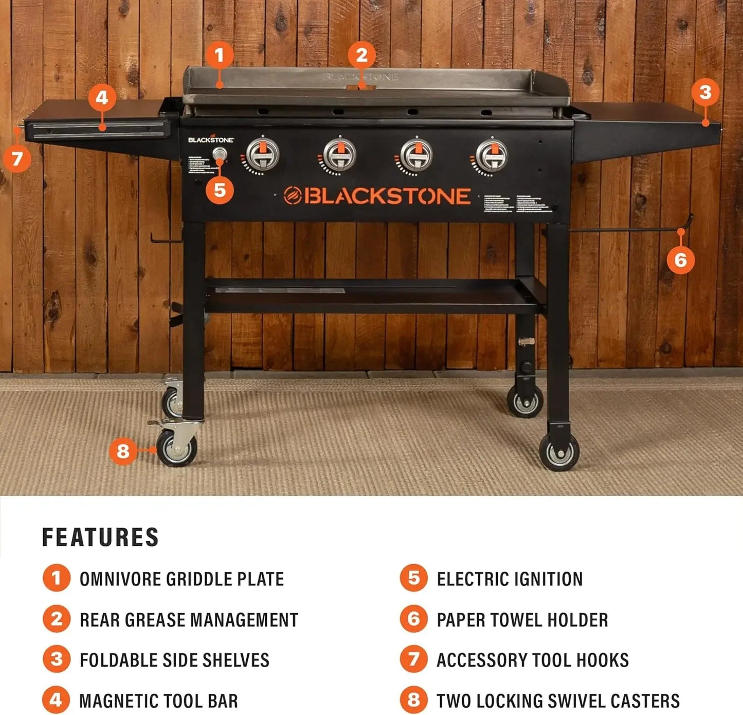 Portable Outdoor Gas Griddle 4 Burner Propane