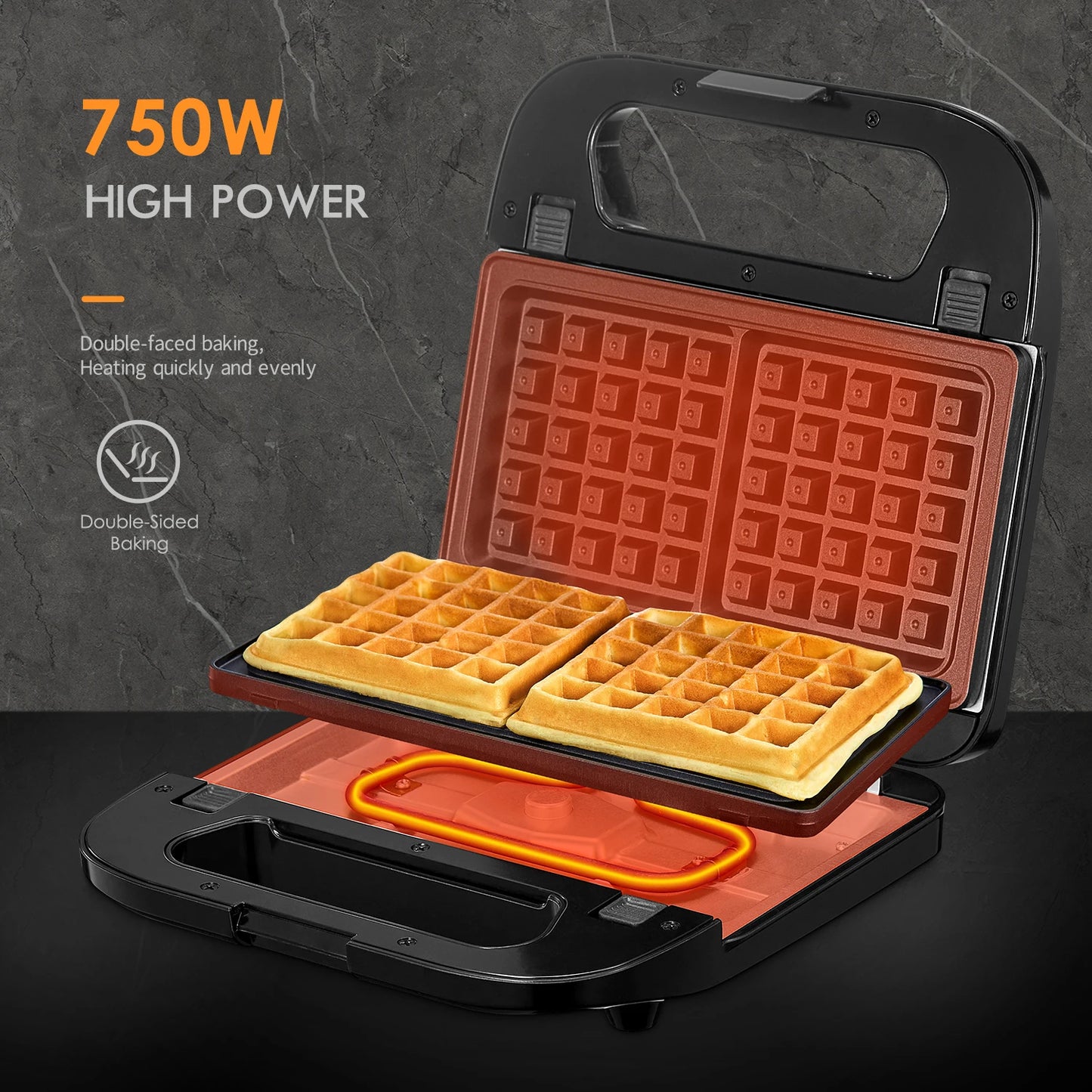 3-in-1 Waffle, Grill & Sandwich Maker