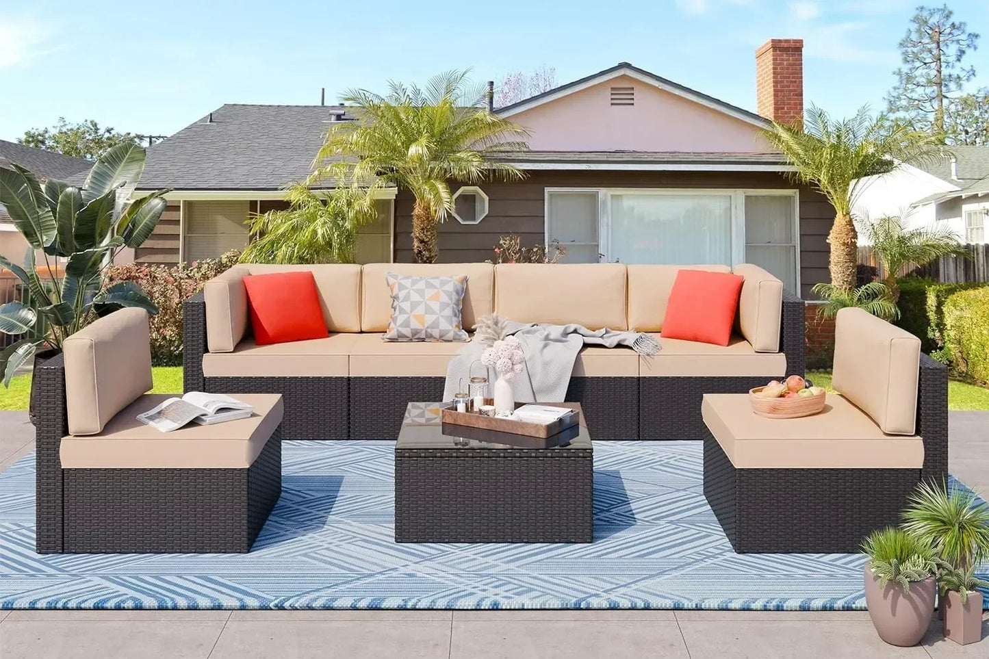 Outdoor Patio Furniture Sets Outdoor Sectional Rattan Sofa