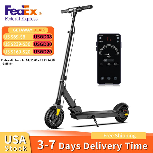 OBX Electric Scooter Adult 15.5MPH 350W With App GPS Positioning