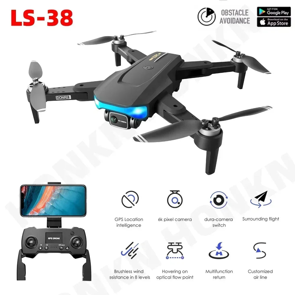 New LS38 Drone 10000M GPS 6K HD Camera fpv drone