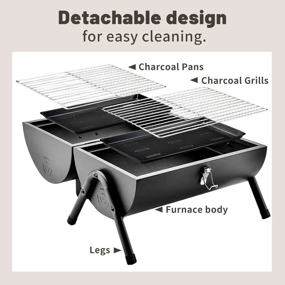 Protable Charcoal Grill Two Side Carbon Griller