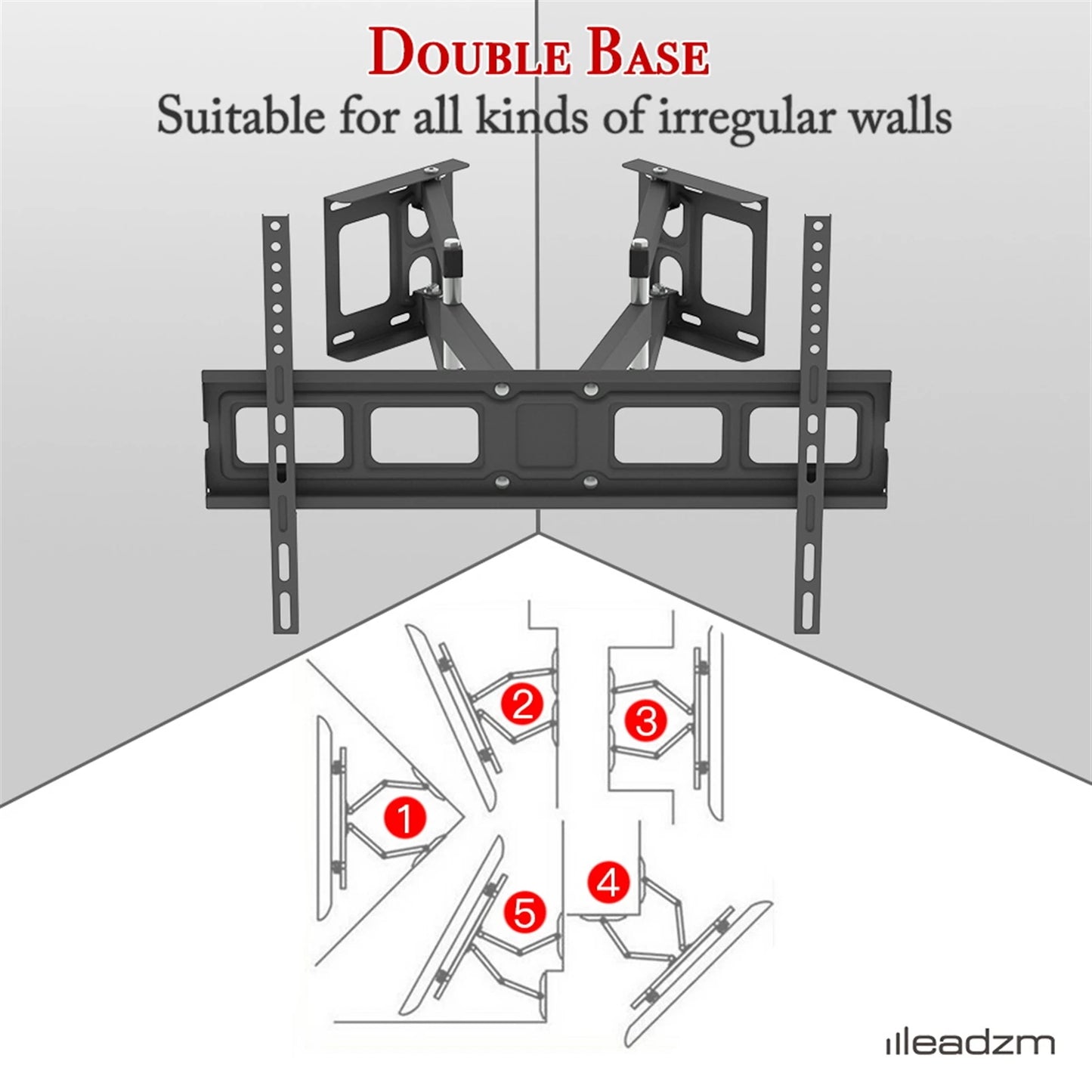 32"-70" Corner Full Motion Articulating TV Wall Mount Bracket Max Weight 50Kg VESA 600*400