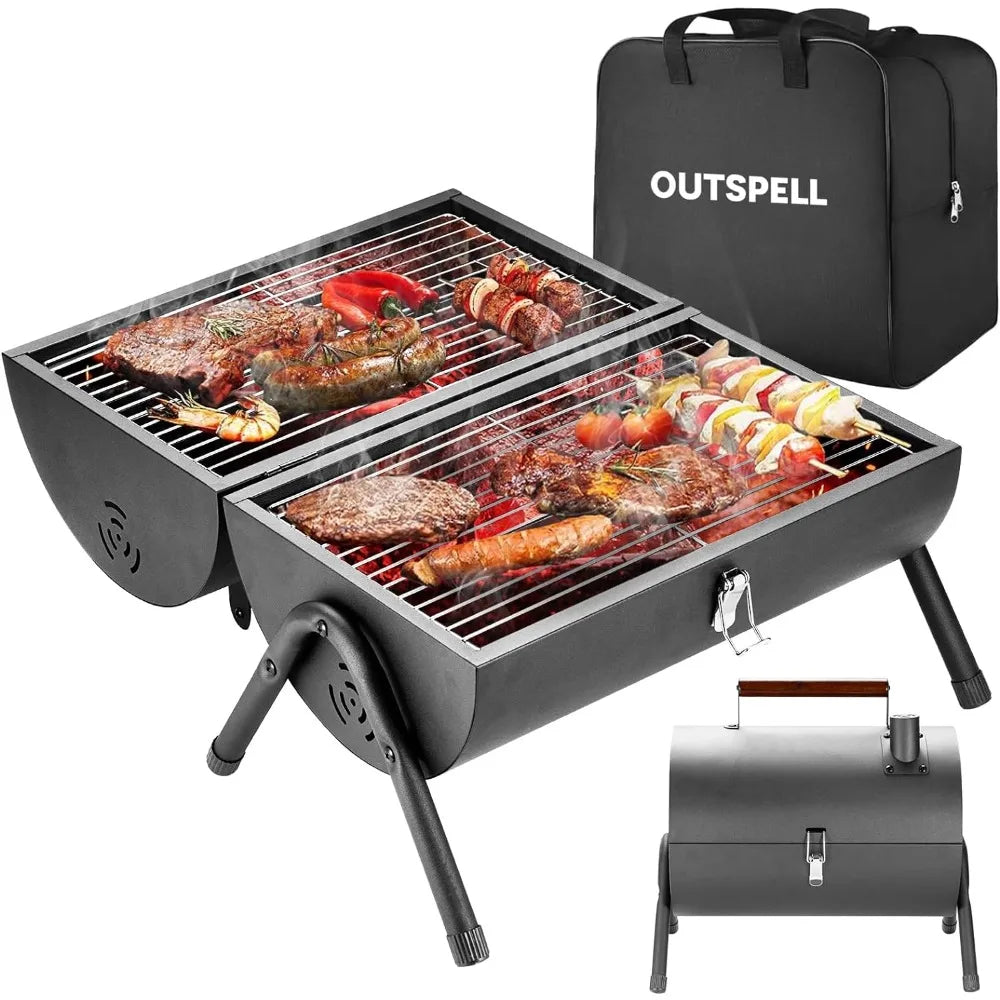 Protable Charcoal Grill Two Side Carbon Griller