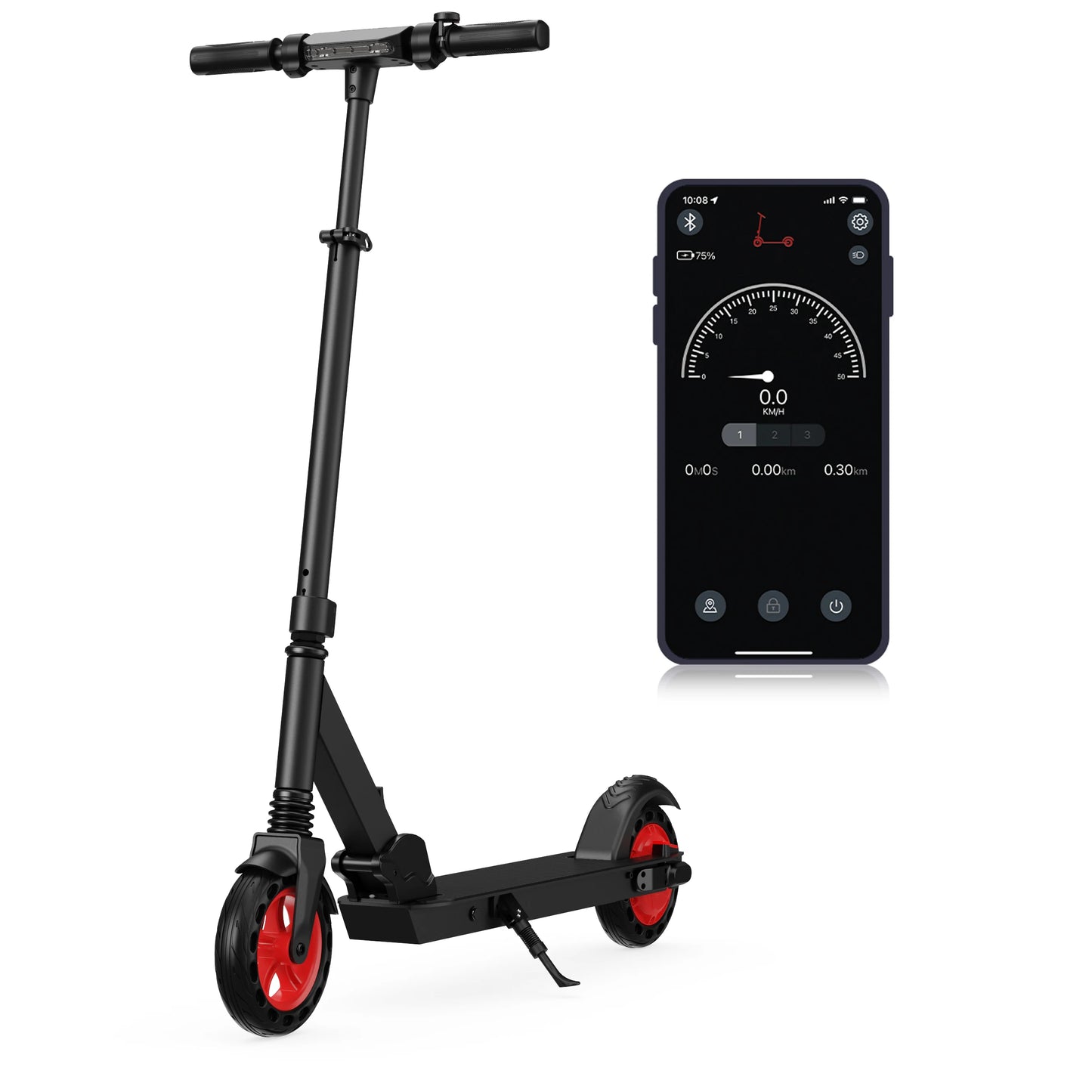 OBX Electric Scooter Adult 15.5MPH 350W With App GPS Positioning