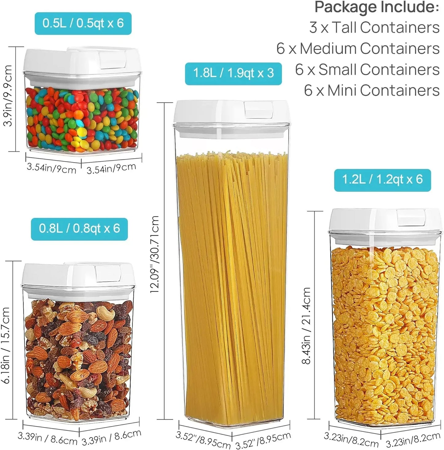 21 PCS Airtight Food Storage Containers Set