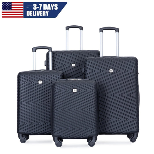 Travelhouse Luggage set 4-Piece ABS Suitcase With Spinner Wheels, TSA Lock,