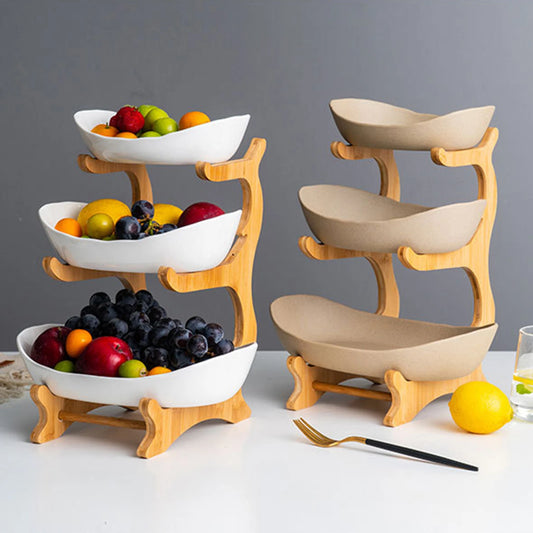 3-Tier Modern Bowls Fruit Basket Stand Vegetable Holder Organizer Home Kitchen